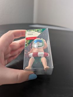 Snorkeling Santa Ornament