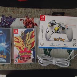 Pokemon Switch Games and Pikachu Themed Controller

