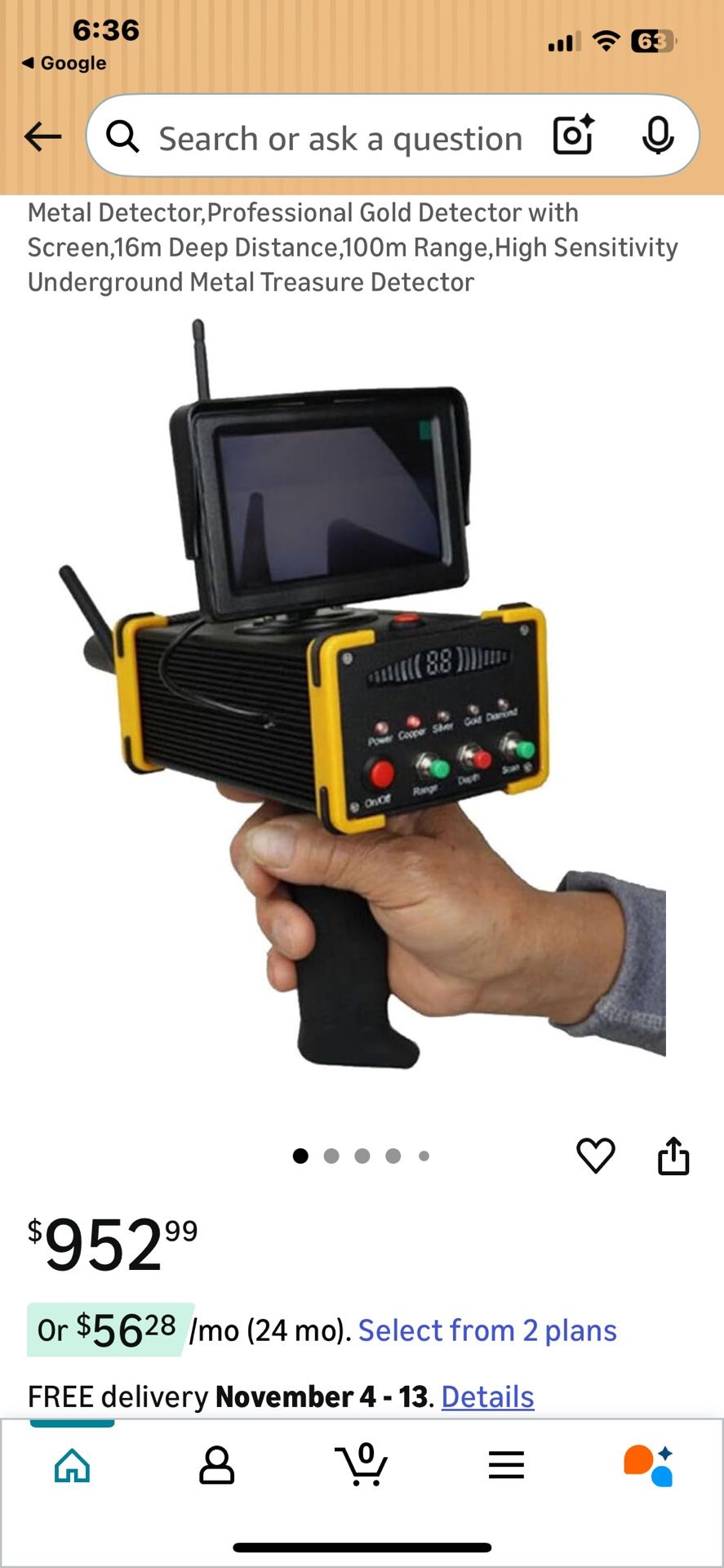 Professional metal locator Detector Gold Diamonds