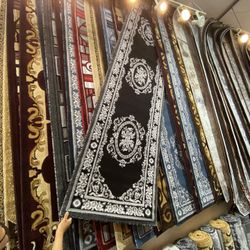 3x10 Area Rugs Carpet Rugs Runner Hallway Thick Colors Black Gray