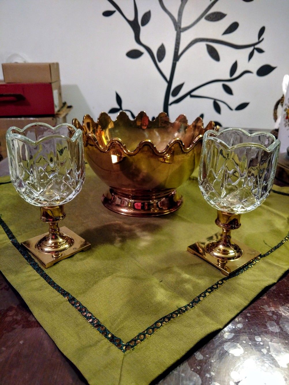 Vintage Brass Table Decor