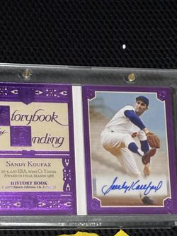 SANDY KOUFAX DODGERS 2023 LEAF HISTORY BOOK 'AUTOGRAPH /10