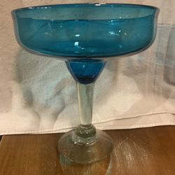 Large Blue Margarita Glass / Candy Dish 