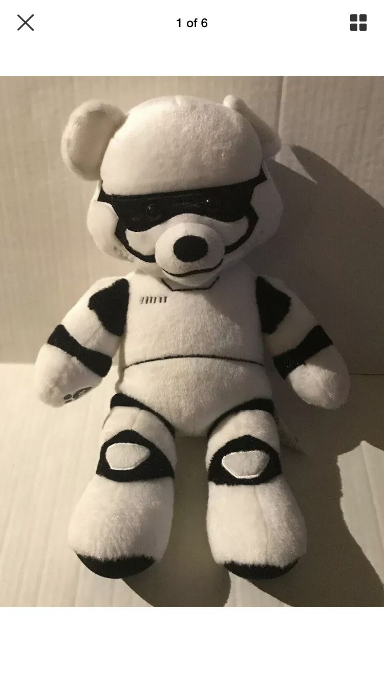 Build a Bear Star Wars The Force Awakend Strom Trooper White with Sound 18"