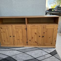 Solid Pine Wood Storage Cabinet 