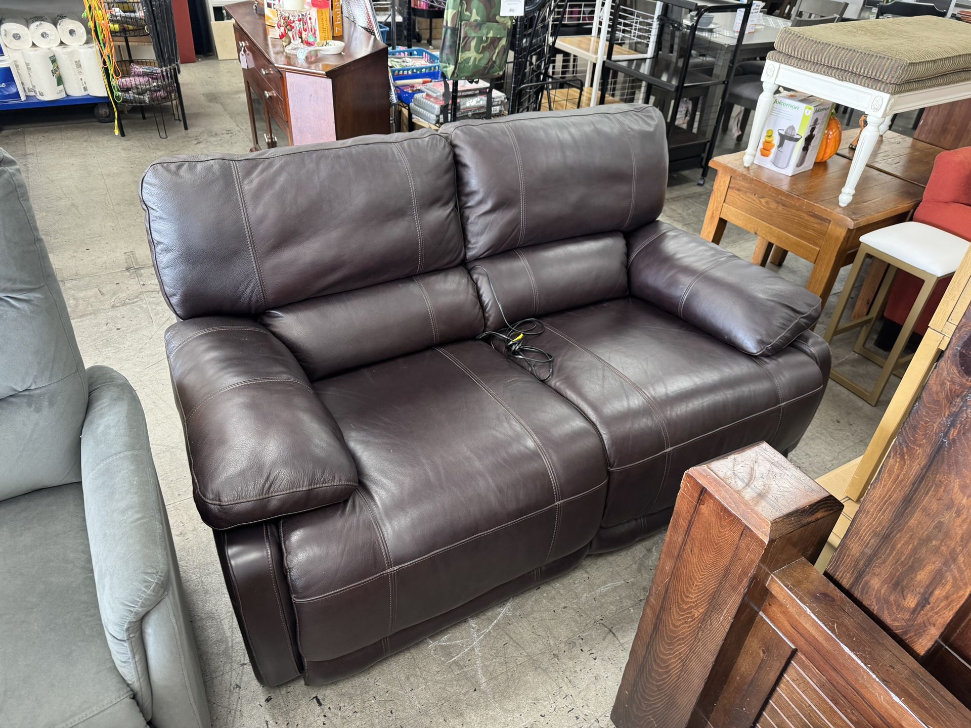 Electric Recliner Loveseat Leather Sofa Couch