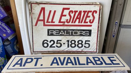 Doubled Sided Signs One Metal and One Wood