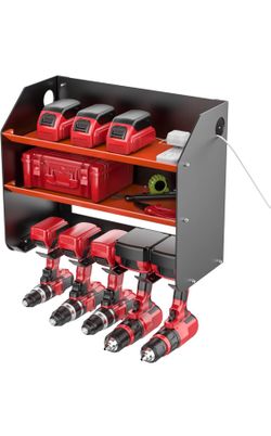 Wall Mount Power Tool And Battery Organizer