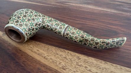 Khatam kari persian hand crafted pipe with intricate inlay