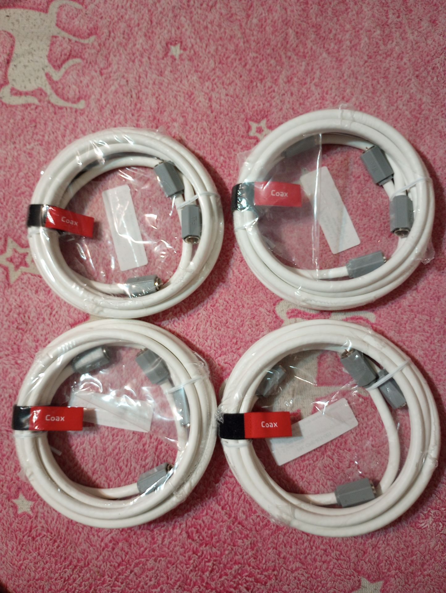 Xfinity Coaxal Cable 5 foot White 4 Count