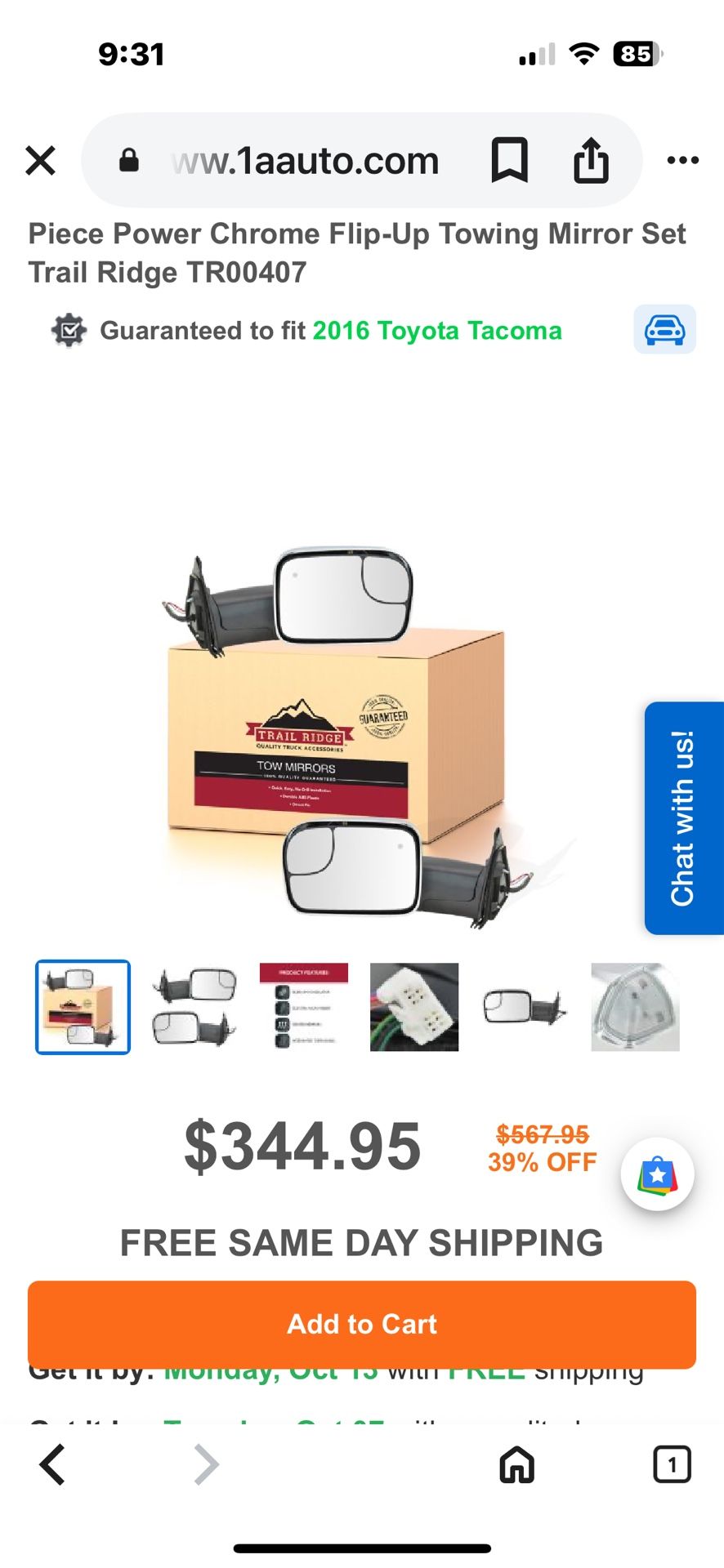 2016 Tacoma Tow Mirrors