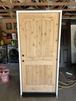 New Entry Solid Knotty Alder Door 36” Wide Rustic Style Pre Hung 