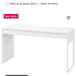 IKEA Assembled White Micke Desk. 