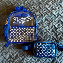 Custom Los Angeles Dodgers Clear Backpack. Stadium Approved. 