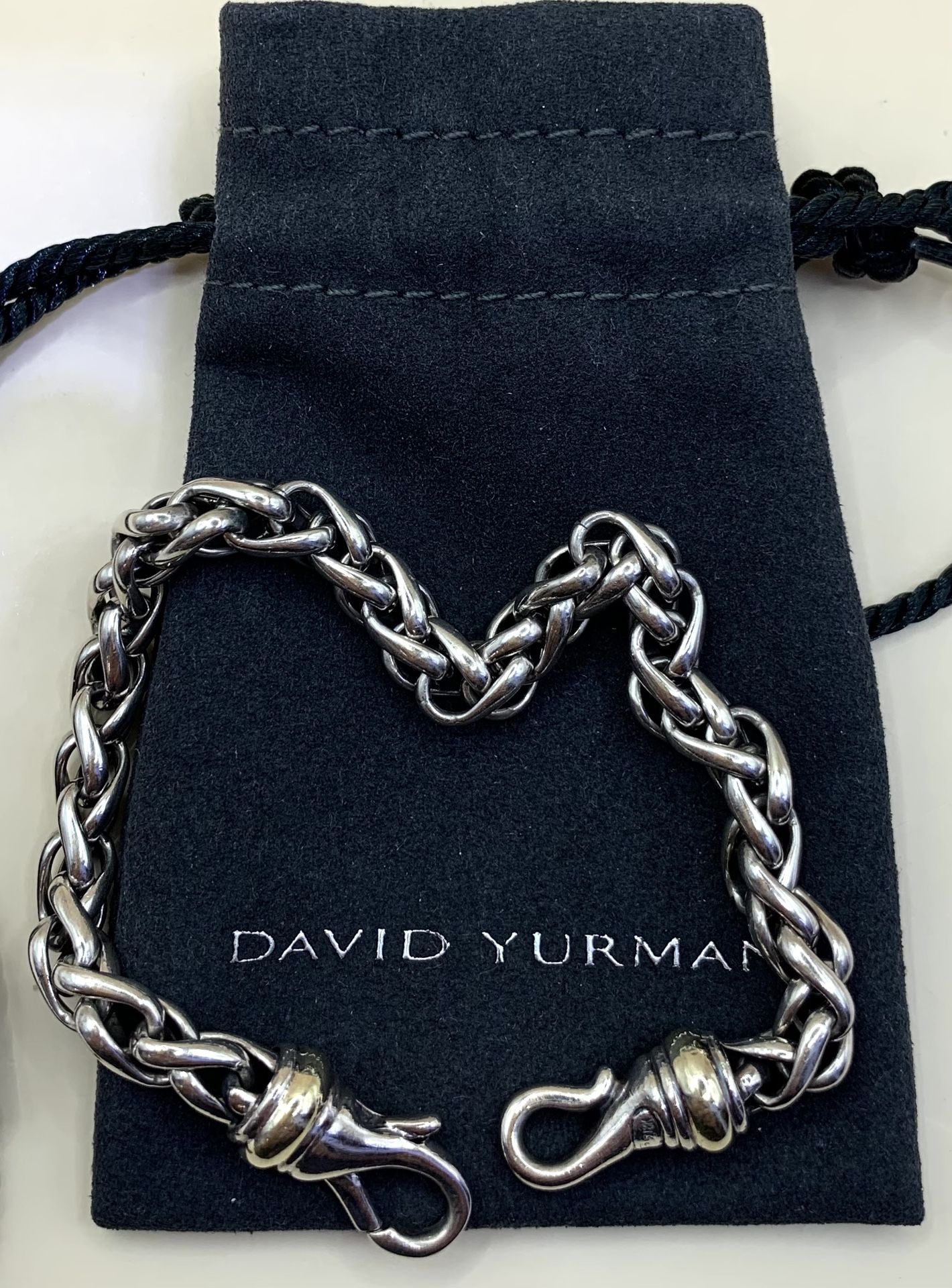 David Yurman 5mm Silver/gold Bracelet, 7.5” Long, Unisex