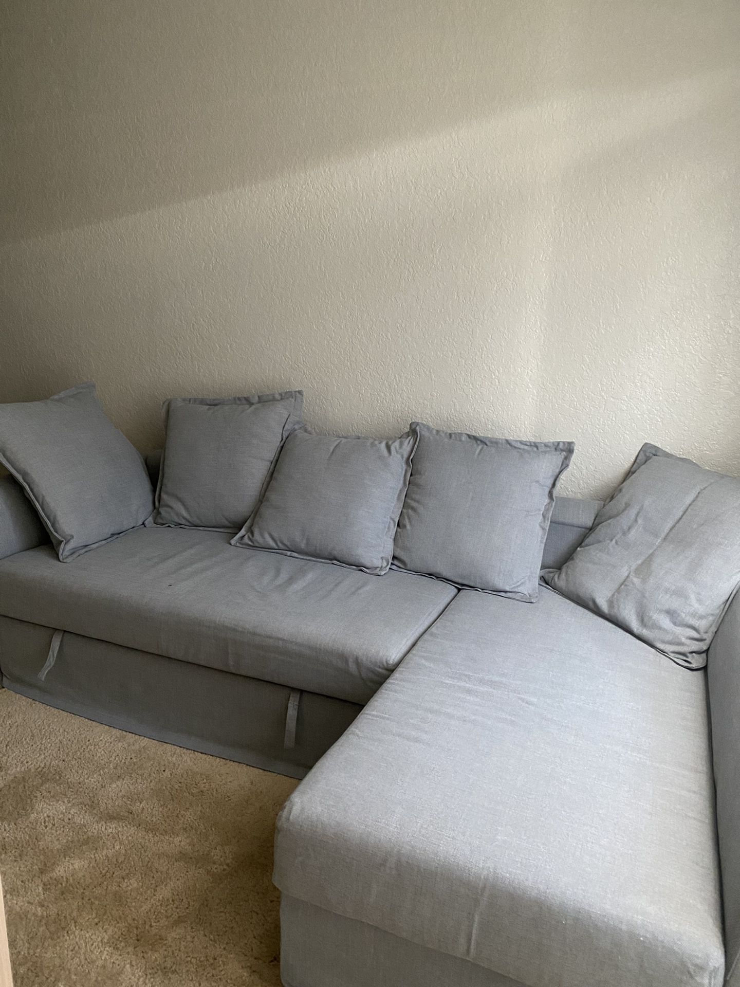 Comfy Grey pull out couch