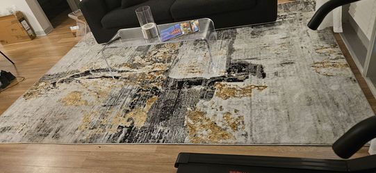 Gold, black, grey Area Rug