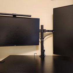 HP Monitors, Dual Stand Mount & Monitor Light