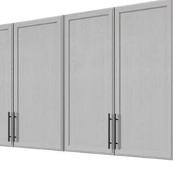 🔥Special Discount (Set of 2)🔥60" W Laundry Room Wall Cabinet with Adjustable Shelf,Wall Mounted Kitchen Cabinets with Two Shaker Doors,Upper Storage