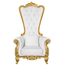 White & Gold Royal Throne Chair