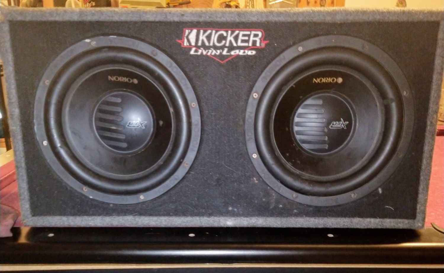 2 12" Orion XRT subs in a Kicker ported 2ohm box for Sale in Surprise