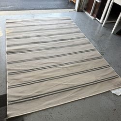 VIRKLUND Rug flatwoven, in/outdoor, beige/dark gray