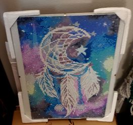 New diamond art dreamcatcher and feather diamond art painting 11x14 framed