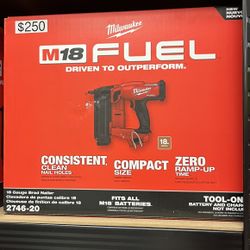 Milwaukee M18 Fuel 18 Gauge Brad Nailer