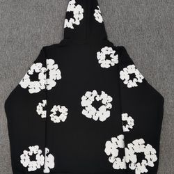 Authentic Black And White Denim Tear Hoodie