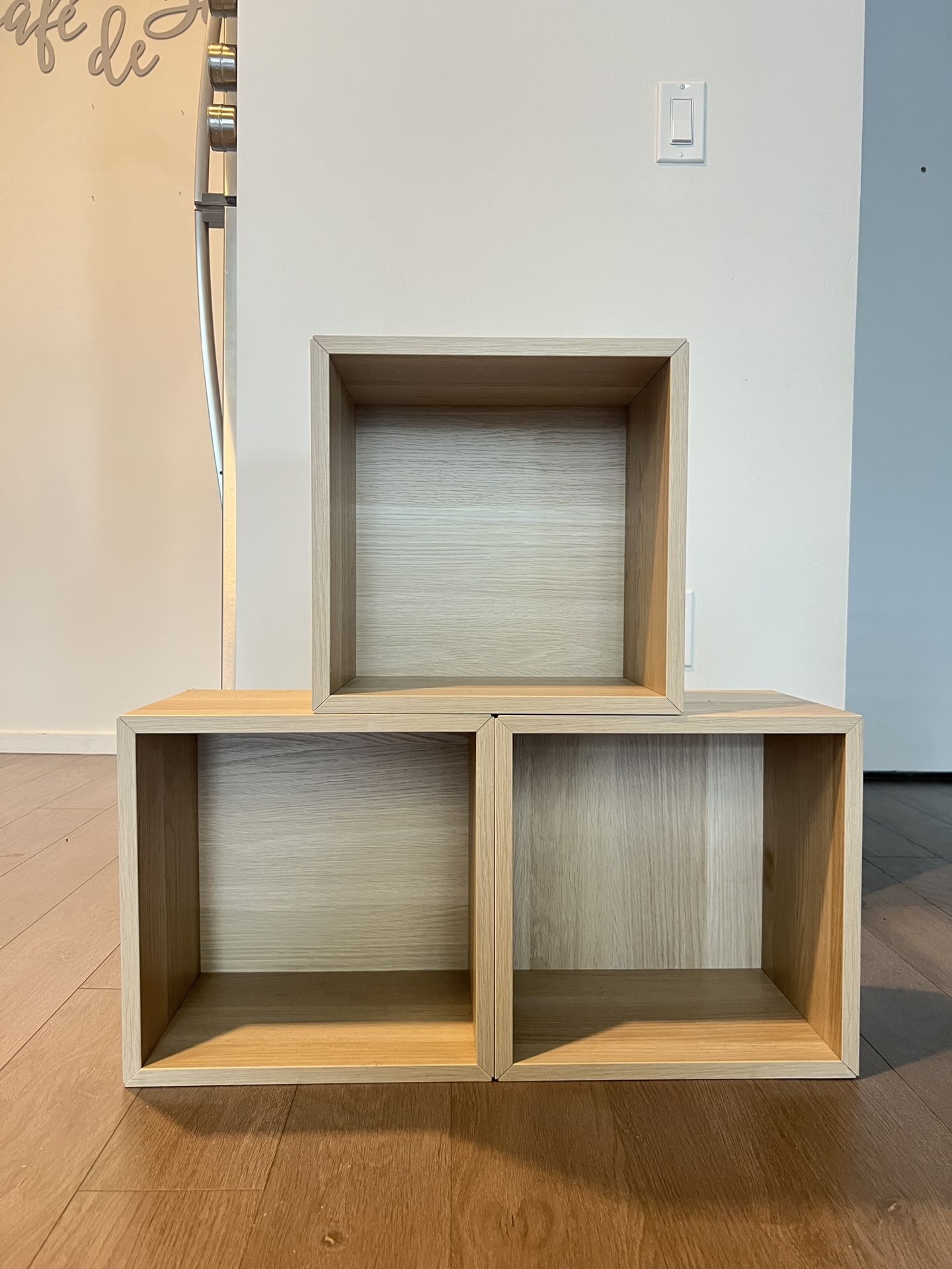 IKEA EKET Cube Shelves (Set of 3 – White Stained Oak Effect)