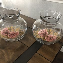 Vintage Glass Lamp Covers 