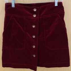 Ochirly Red Velvet Mini Skirt 