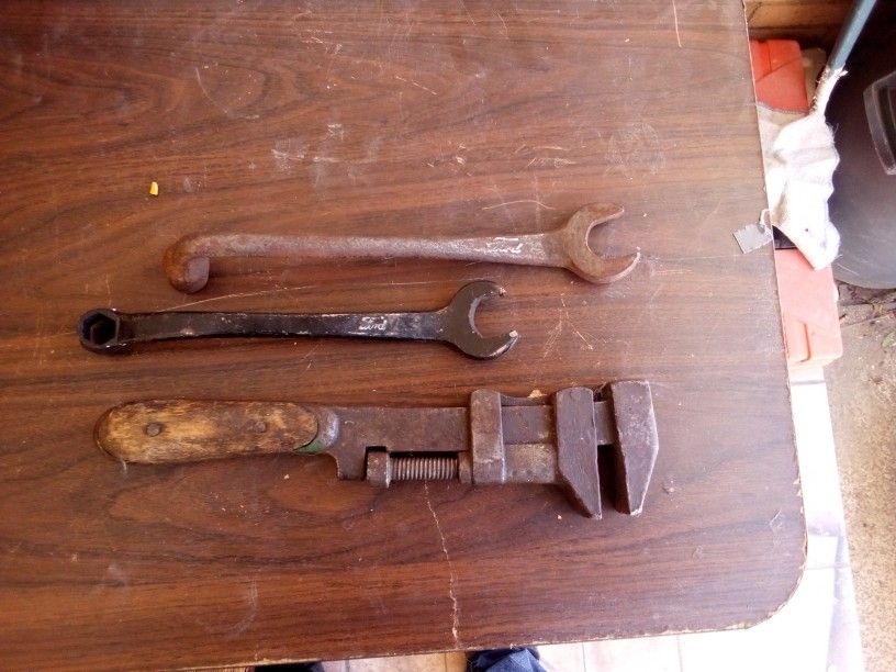 Old Tools, Ford Model T Wrenches And Old Adjustable
