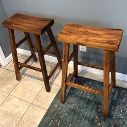 Solid wood bar stools. 