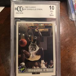 SHAQUILLE  O’NEAL Rookie Becket Graded 10 Mint Or Better