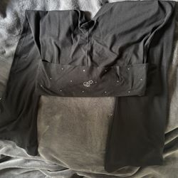 Victoria Secret/Pink.  Blinged Black Flared Leggings 