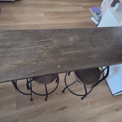 Bar top with stools