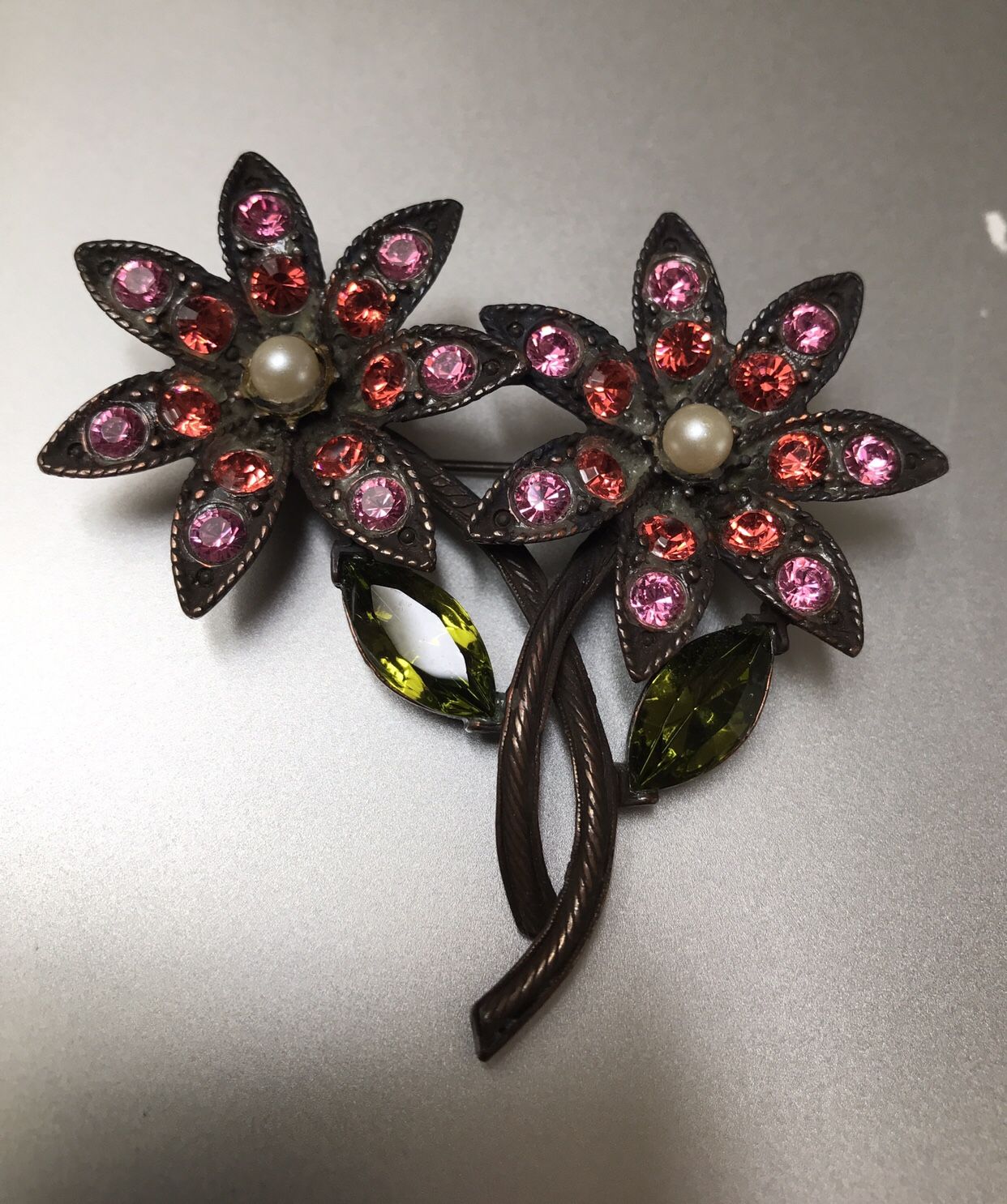 Designer R.J.Graziano Flower Bouquet Brooch Signed