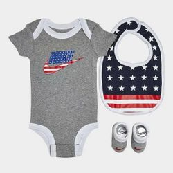 3 Piece Nike Baby Outfit / Gift Set, USA, Patriotic, July 4th