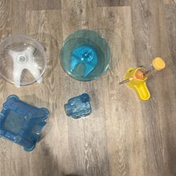 Hamster Houses, Wheels, Food Bowl And Water Bottle