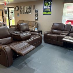 New 2pc Recliner Sofa & Loveseat Set