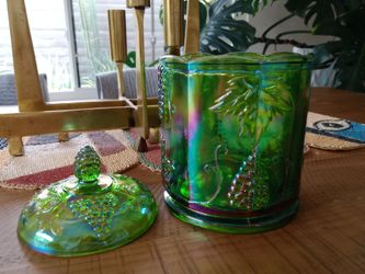 Carnival Glass 70's Candy/Biscuit Jar