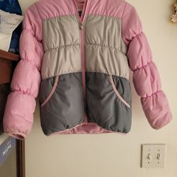 Girls Osh Kosh Pink Winter Coat Size 10 Ex Cond