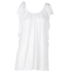 New Women’s Small White Cascade Ruffle Knit Top