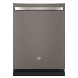 GE 24 in. Slate Top Control Built-In Tall Tub Dishwasher with 3rd Rack, Steam Cleaning, and 46 dBA