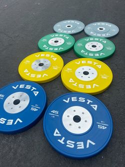 NEW Olympic Weights Competition Bumper Plates Weight Set For Home Gym 