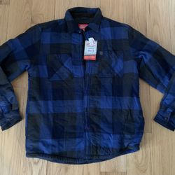 Coleman Sherpa Lined  Flannel Shirt Jacket with Corduroy Trim