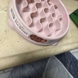 Slow Bowl Pet Feeder Pink Small