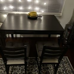 Wooden Table W Extension And Two Chairs Ikea 