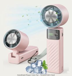 Portable Handheld Turbo Fan - Foldable Mini Fan with Air Turbo Tech, LED Display